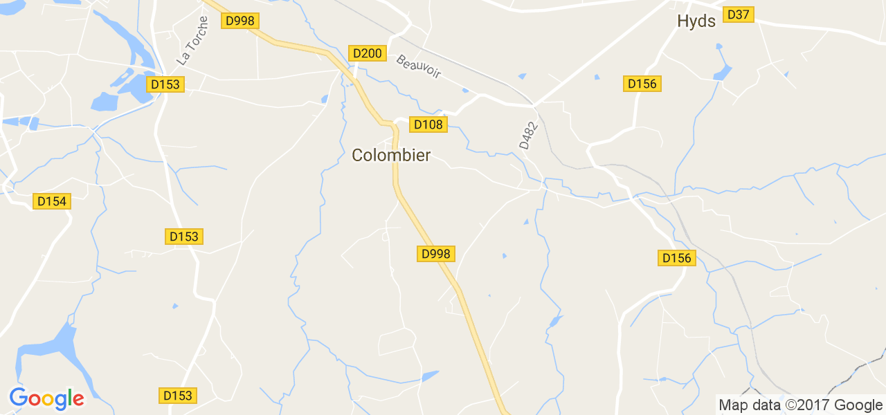 map de la ville de Colombier