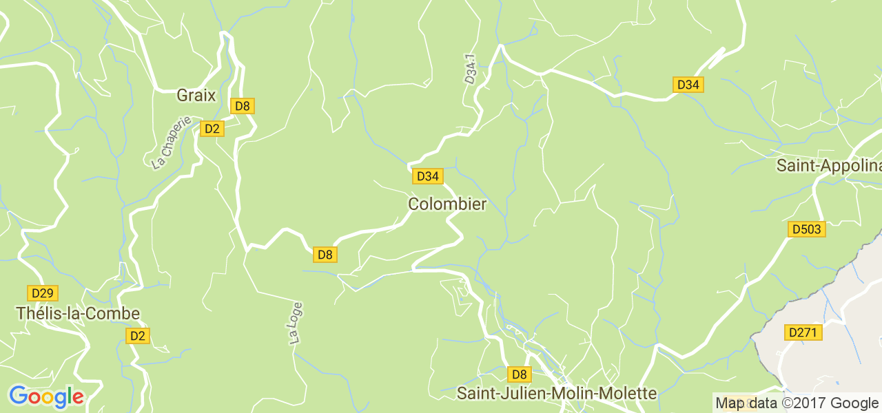 map de la ville de Colombier