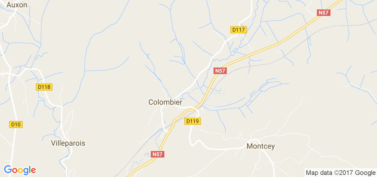 map de la ville de Colombier