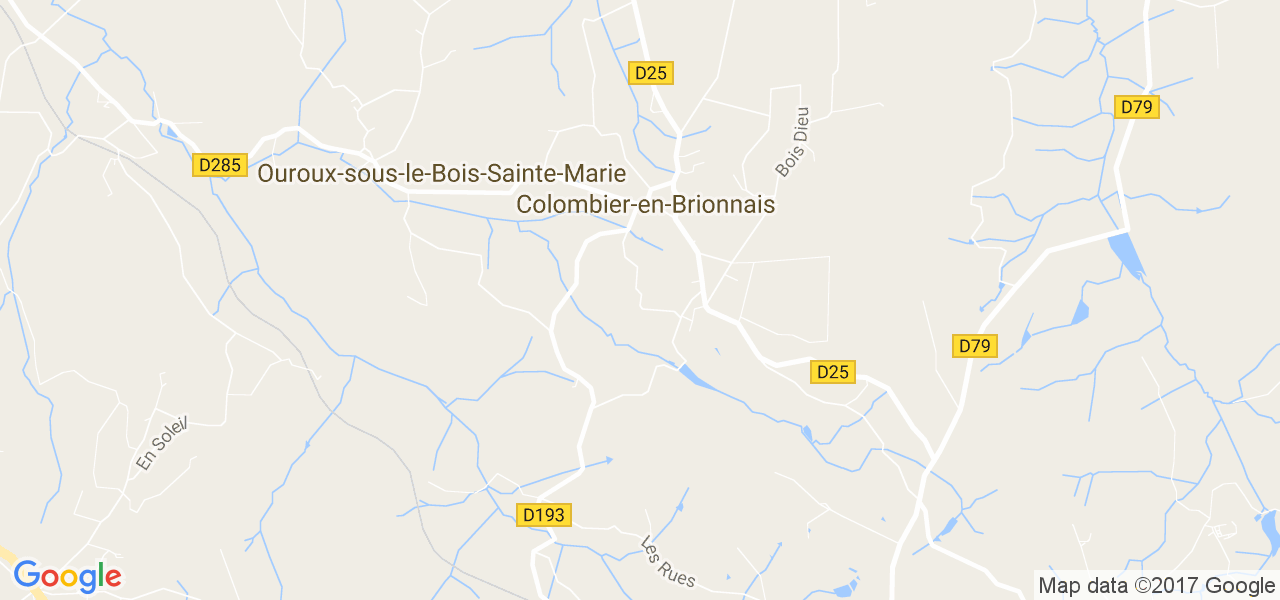 map de la ville de Colombier-en-Brionnais