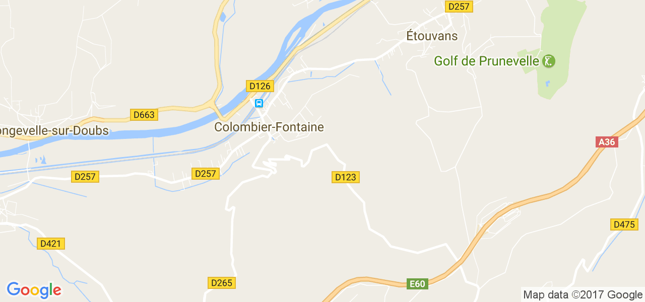 map de la ville de Colombier-Fontaine