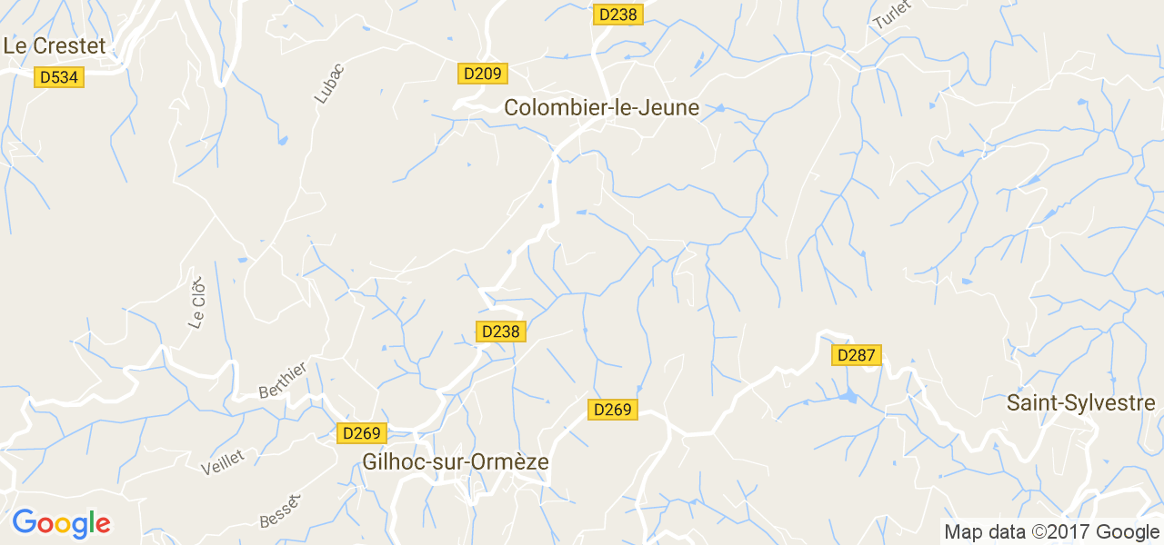 map de la ville de Colombier-le-Jeune