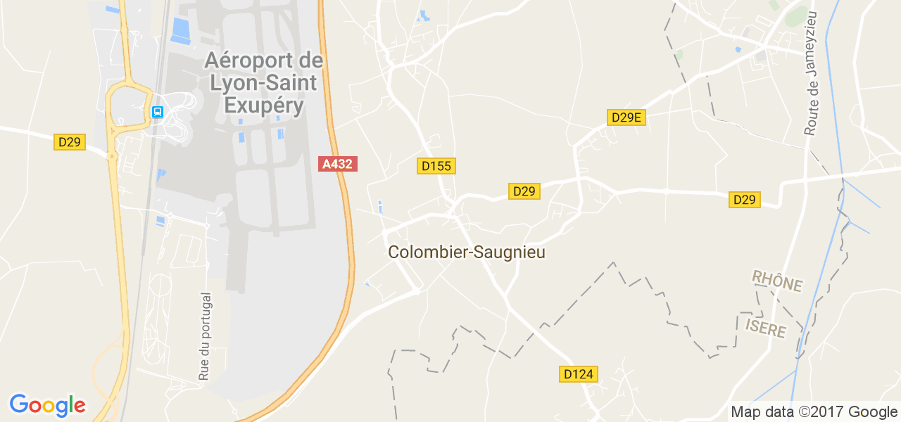 map de la ville de Colombier-Saugnieu