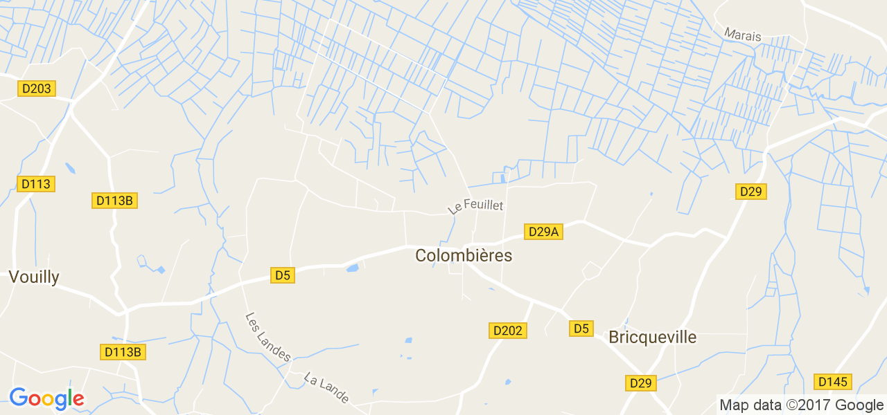 map de la ville de Colombières