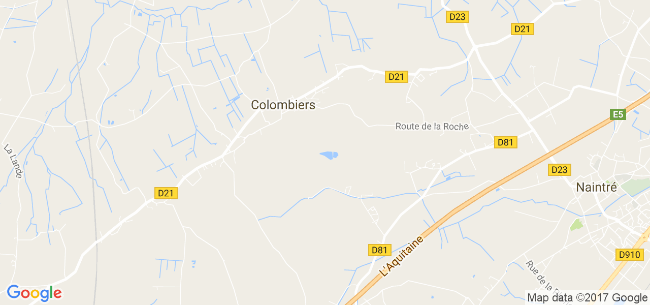 map de la ville de Colombiers