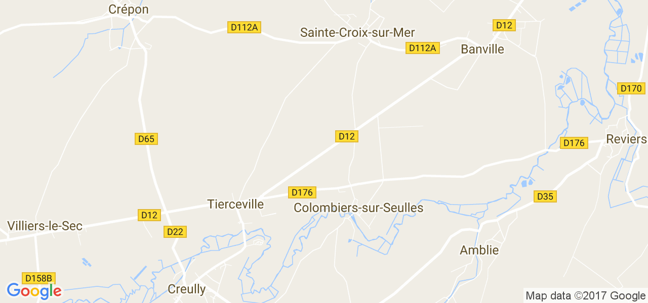 map de la ville de Colombiers-sur-Seulles