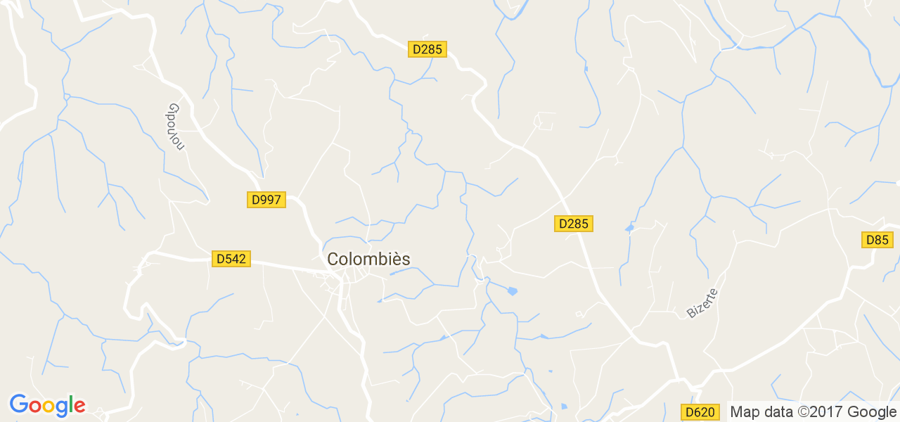 map de la ville de Colombiès