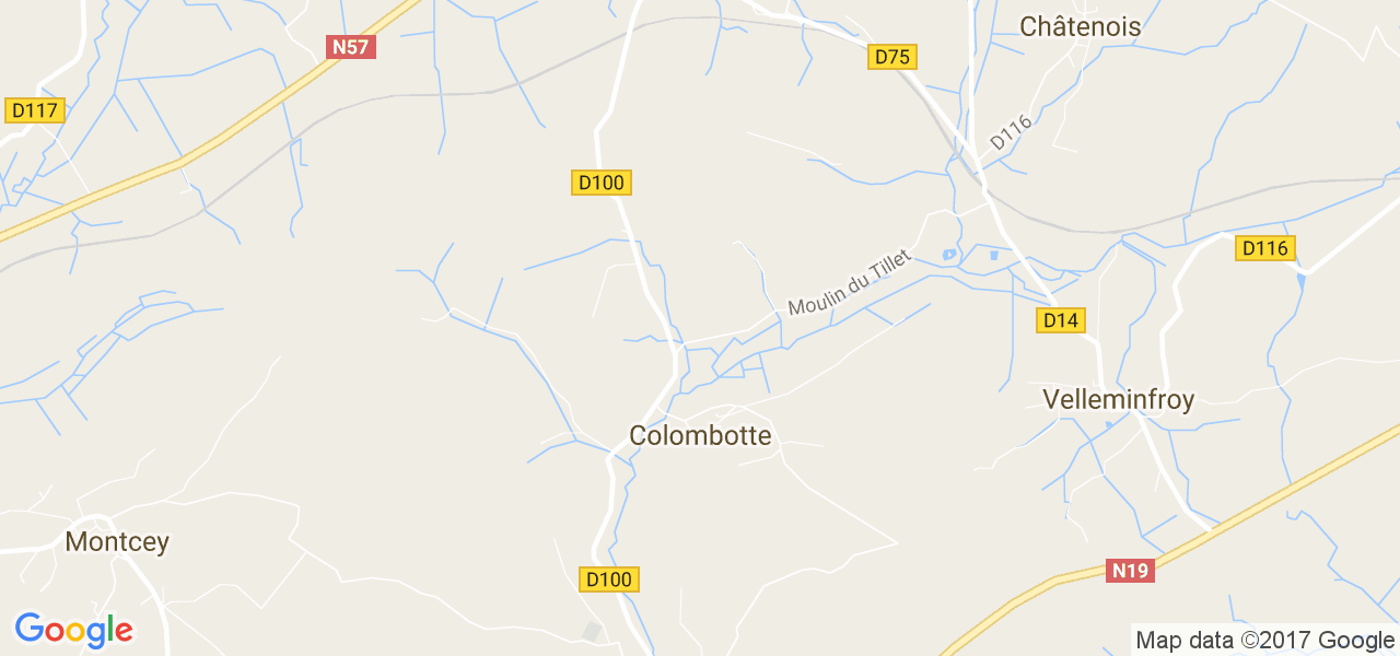 map de la ville de Colombotte