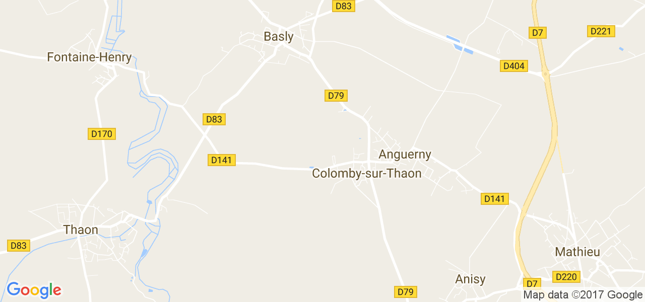 map de la ville de Colomby-sur-Thaon