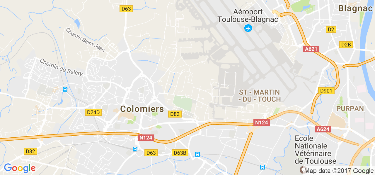 map de la ville de Colomiers