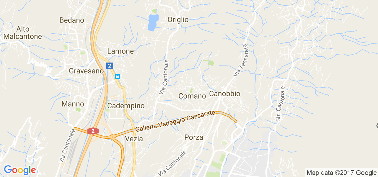 map de la ville de Comano