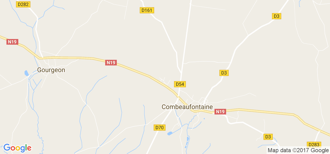 map de la ville de Combeaufontaine