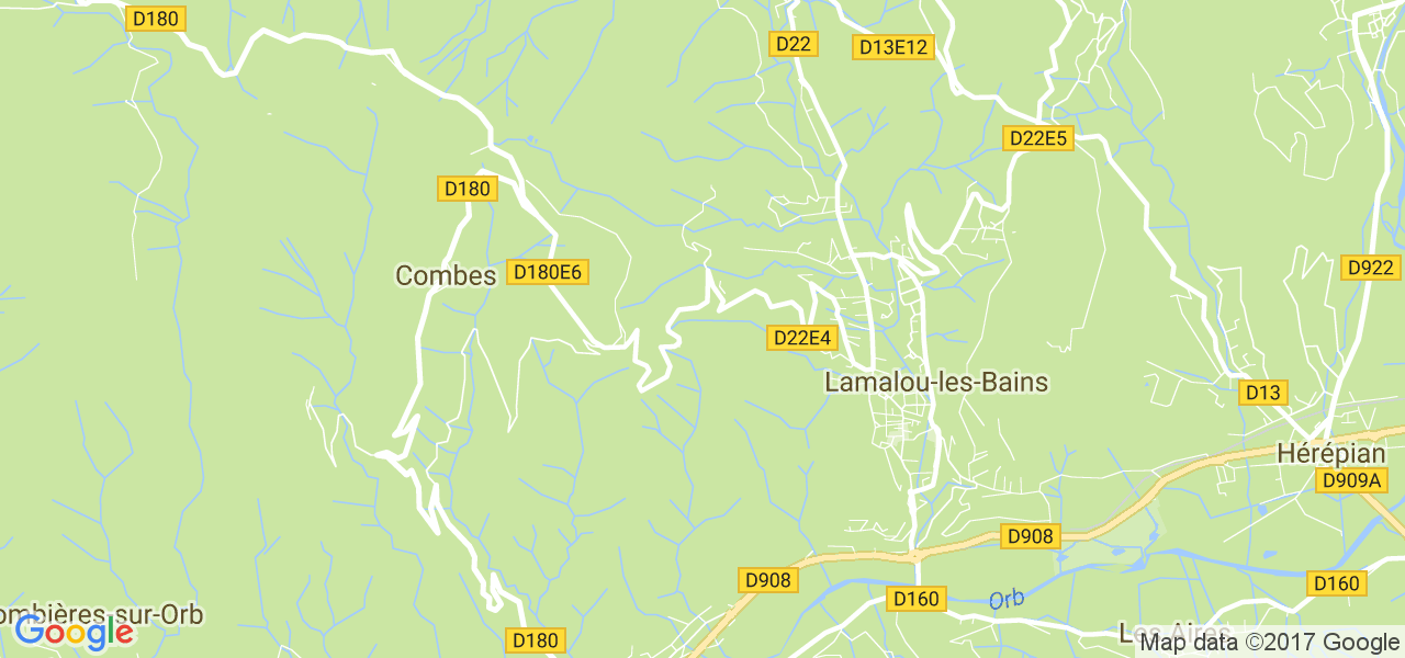 map de la ville de Combes