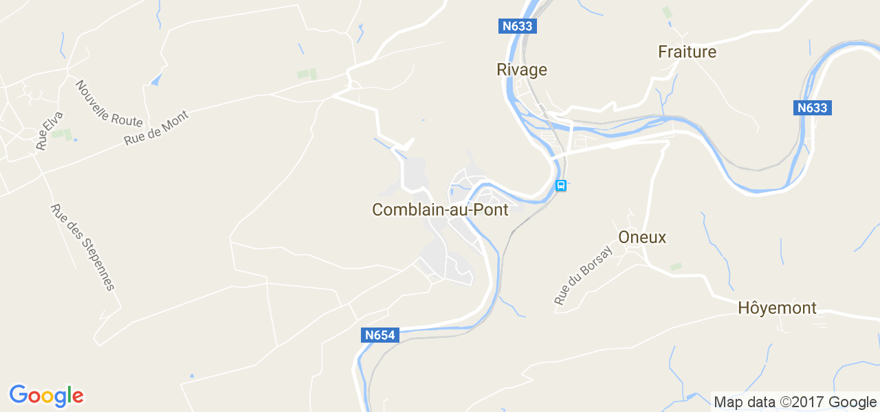 map de la ville de Comblain-Au-Pont