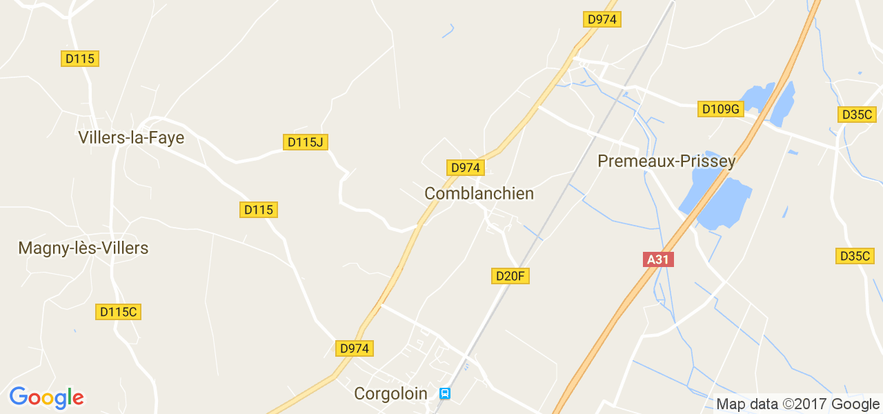 map de la ville de Comblanchien