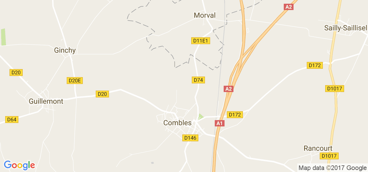 map de la ville de Combles