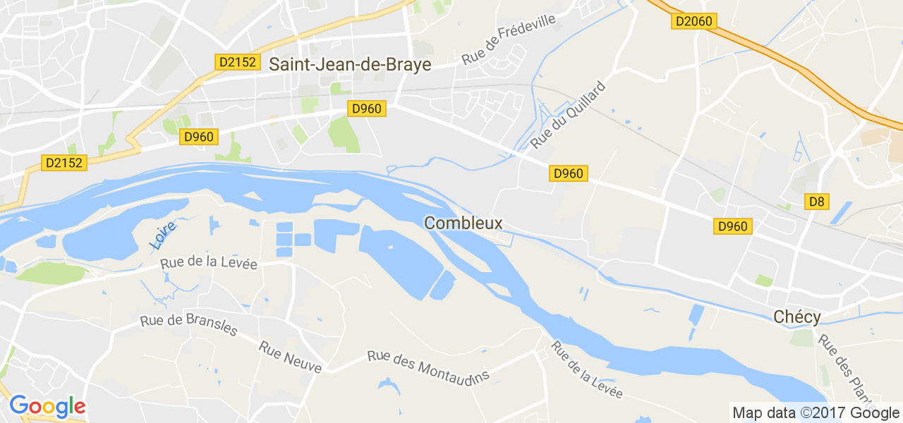 map de la ville de Combleux