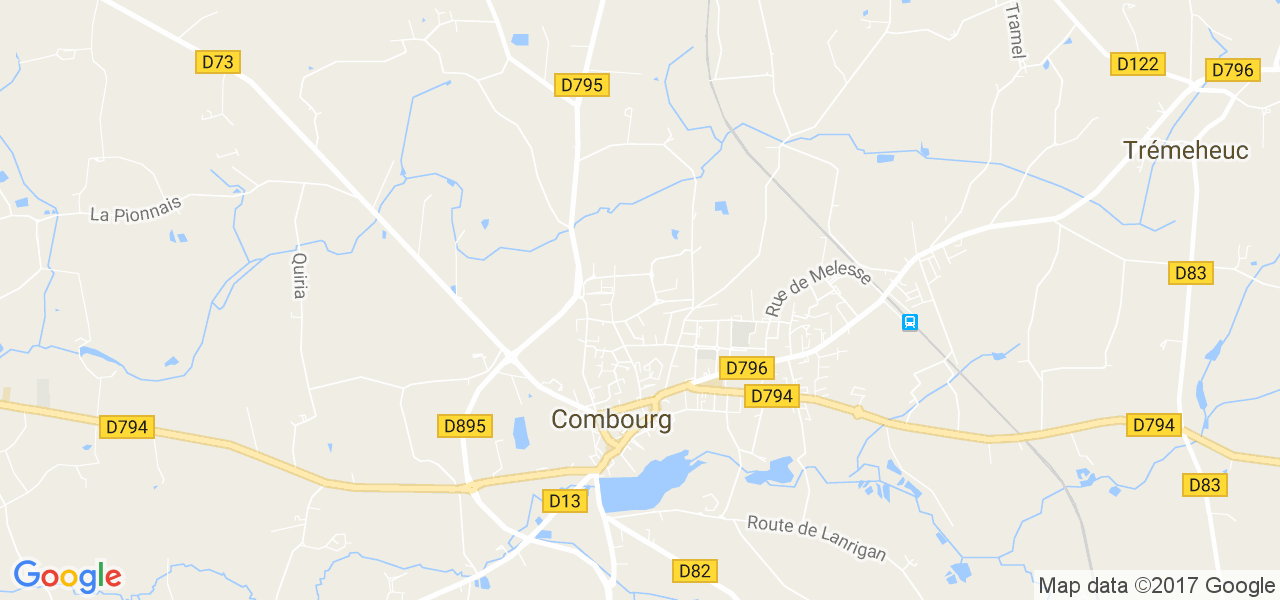 map de la ville de Combourg