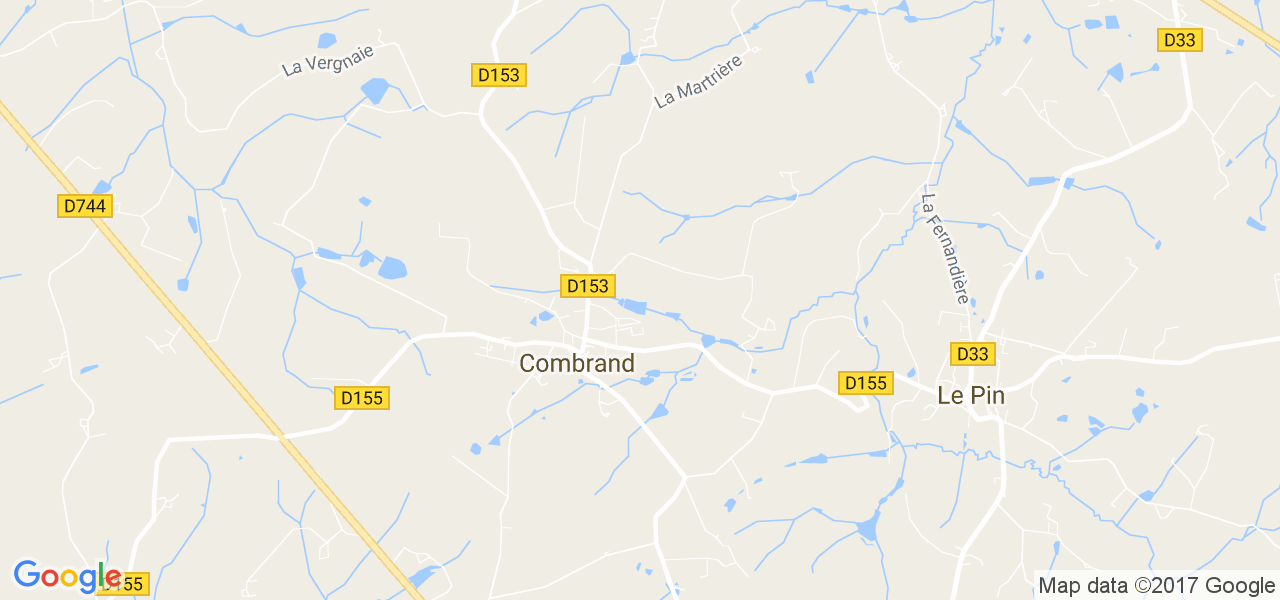 map de la ville de Combrand