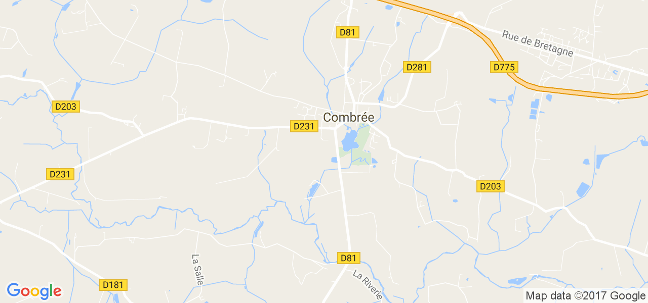 map de la ville de Combrée