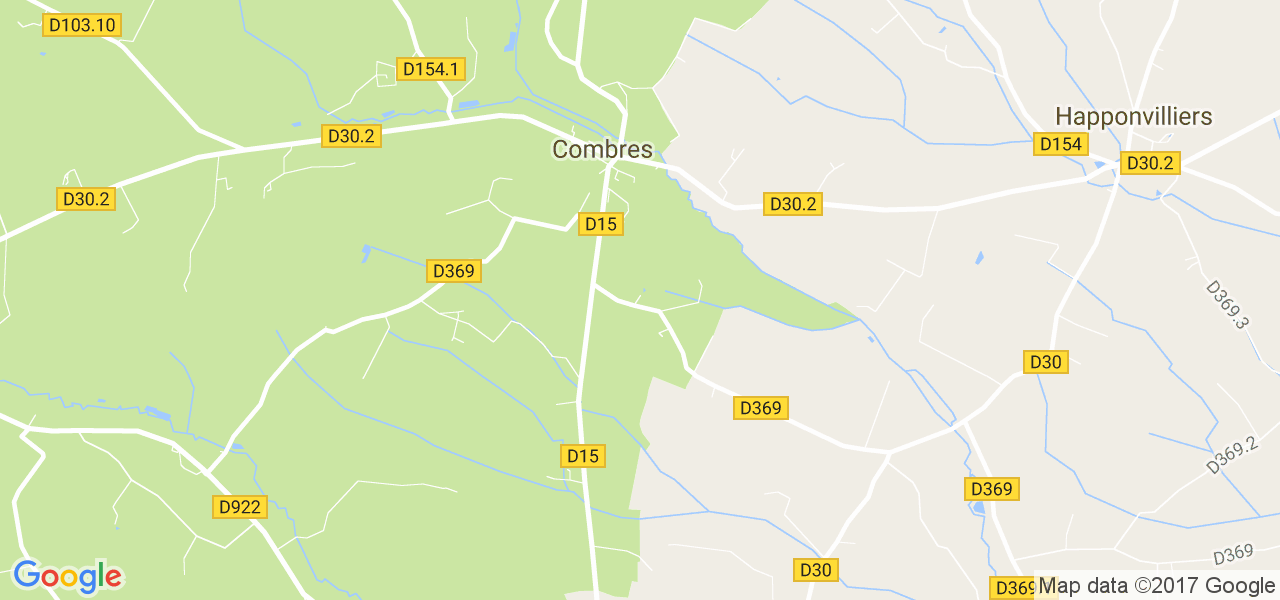 map de la ville de Combres