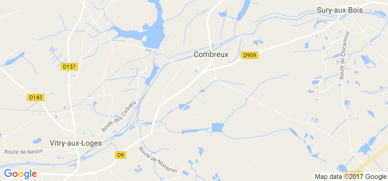 map de la ville de Combreux