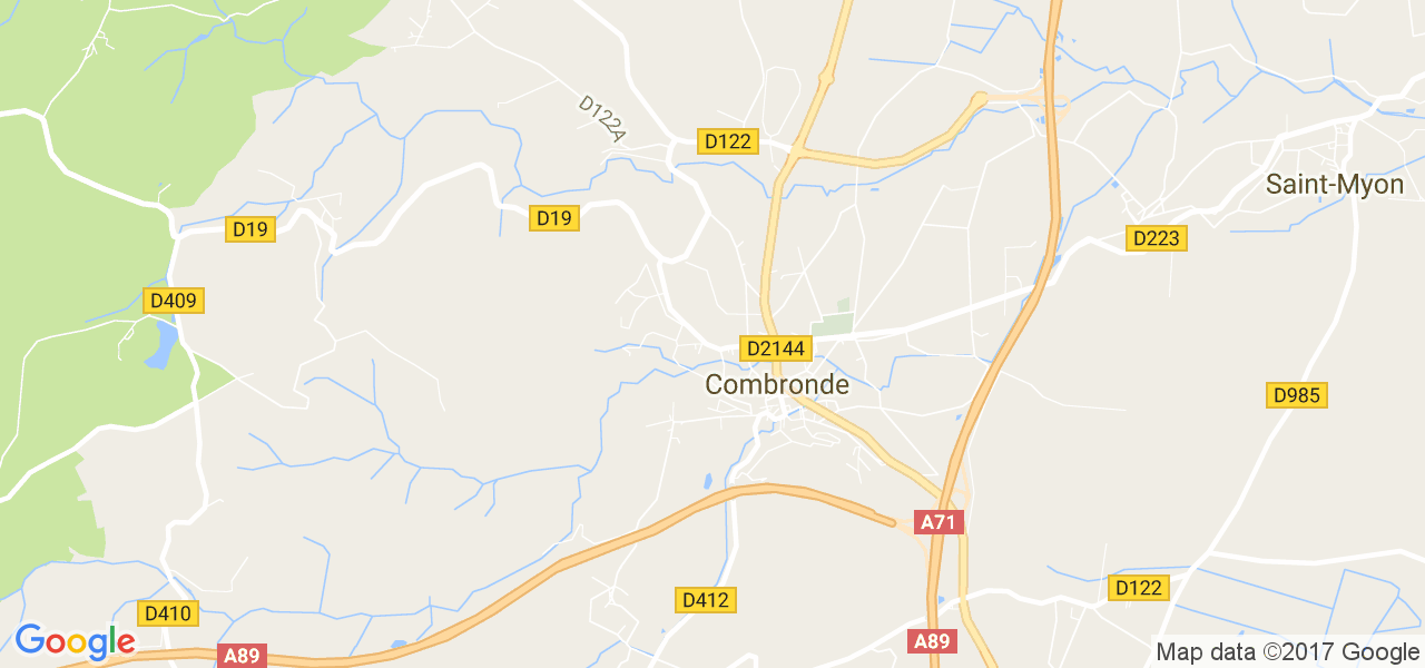 map de la ville de Combronde