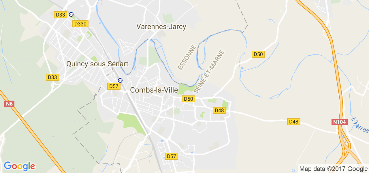 map de la ville de Combs-la-Ville