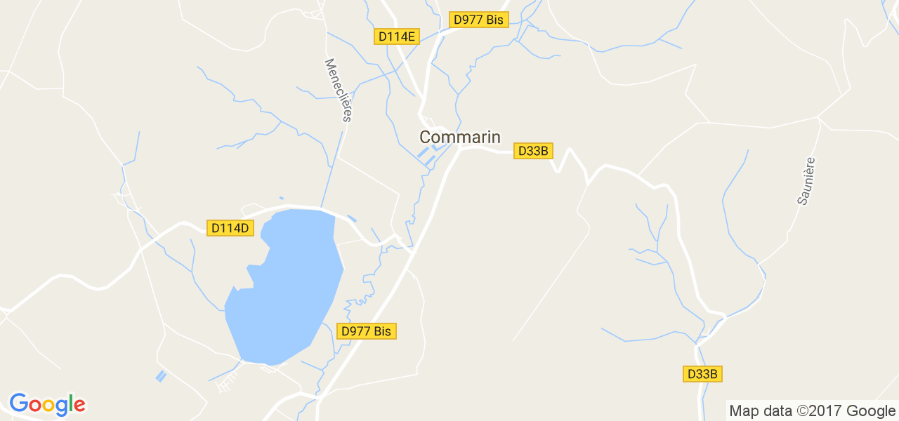 map de la ville de Commarin