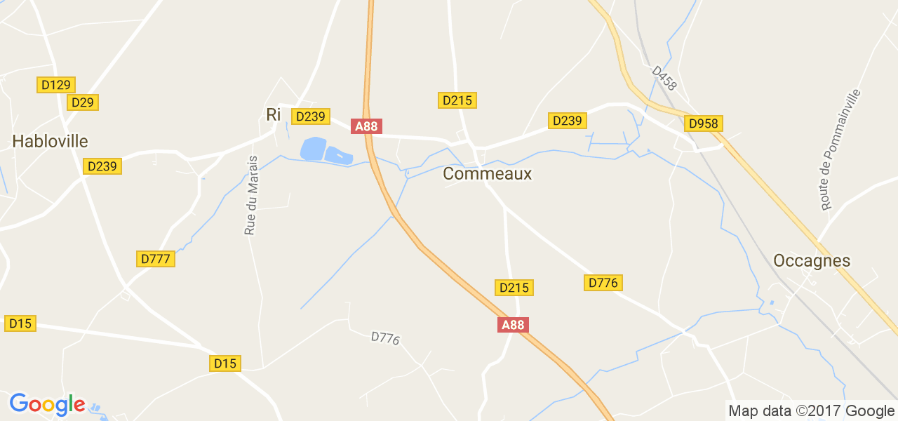 map de la ville de Commeaux