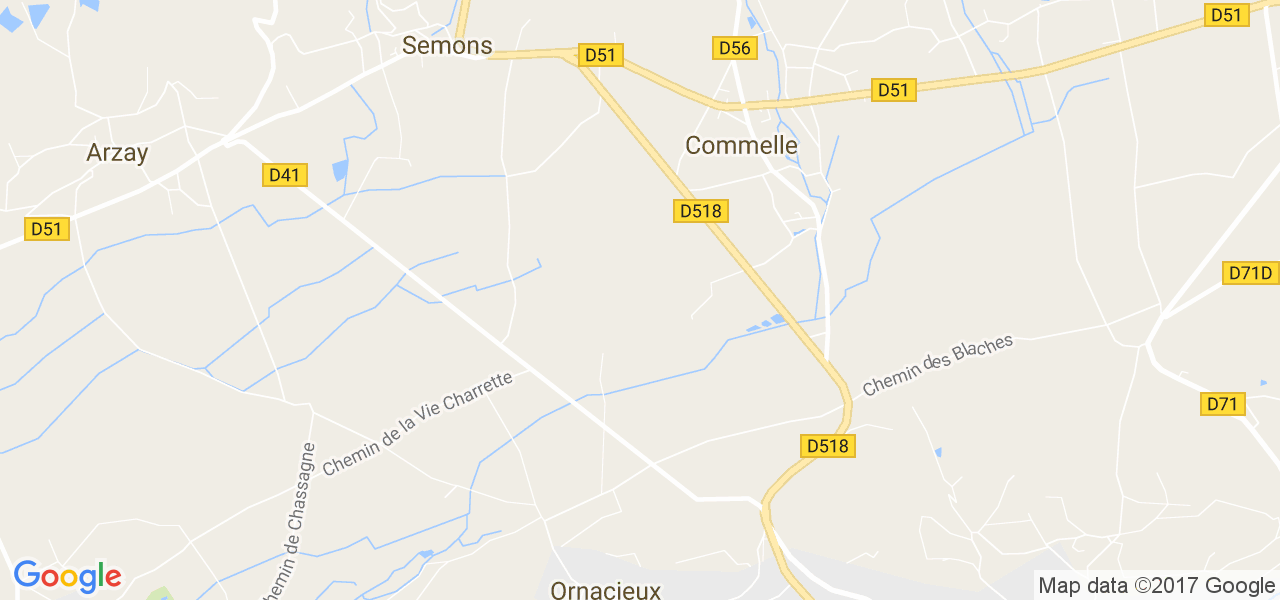 map de la ville de Commelle