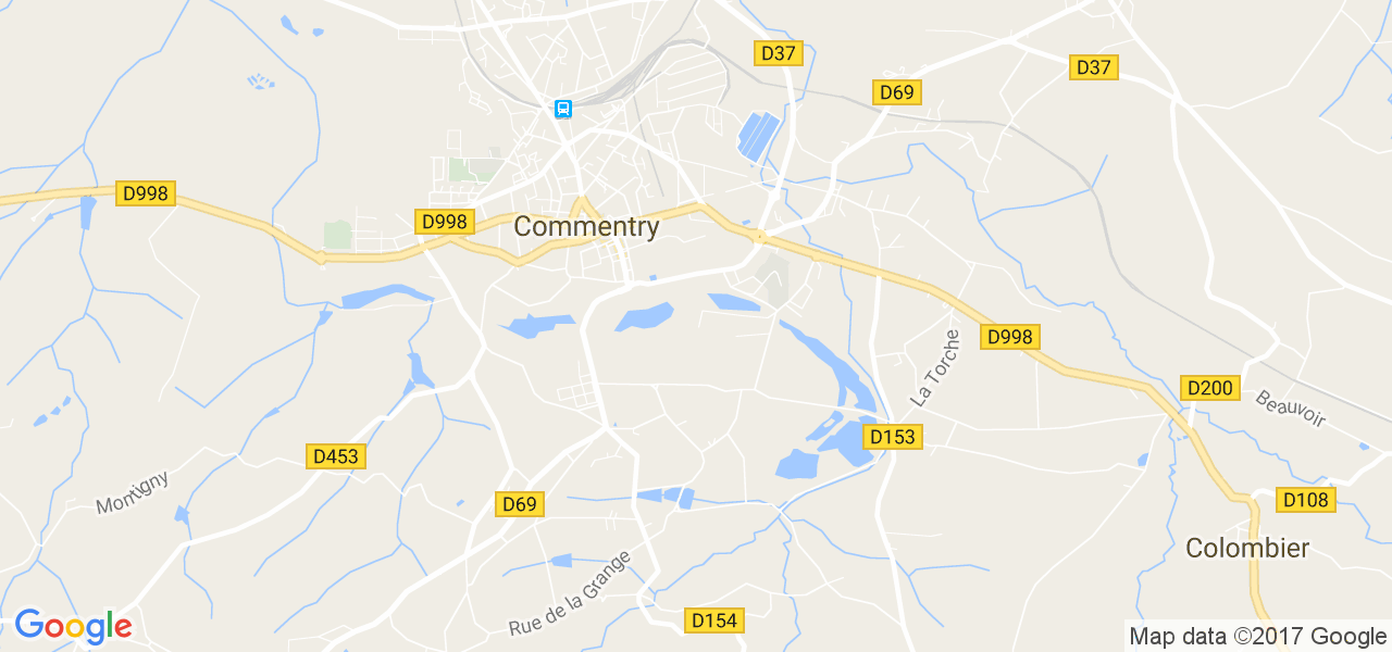 map de la ville de Commentry