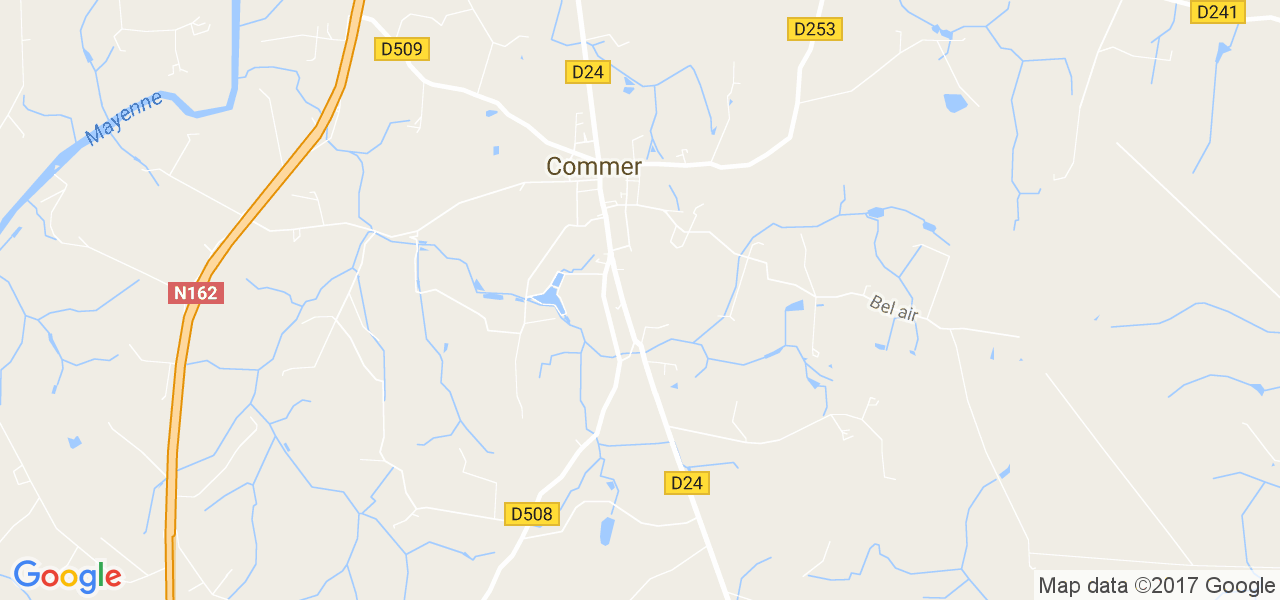 map de la ville de Commer