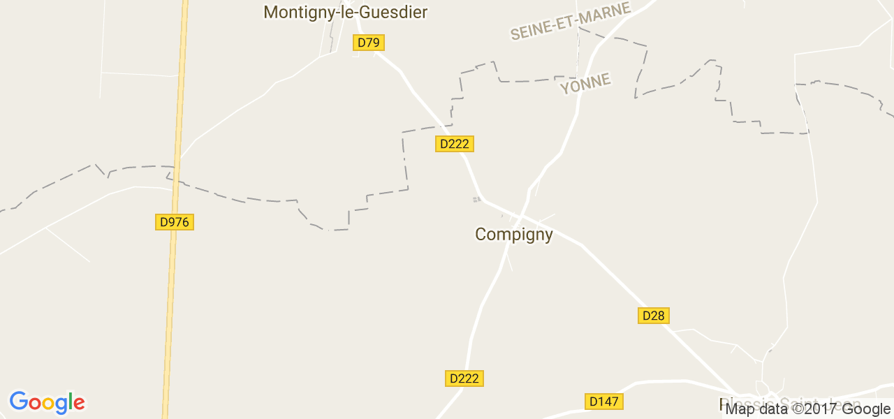 map de la ville de Compigny