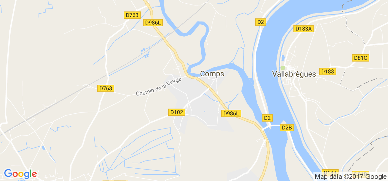 map de la ville de Comps