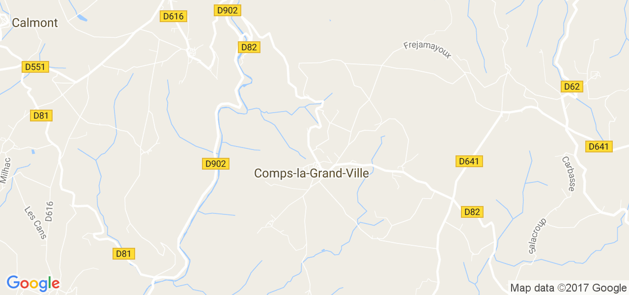 map de la ville de Comps-la-Grand-Ville