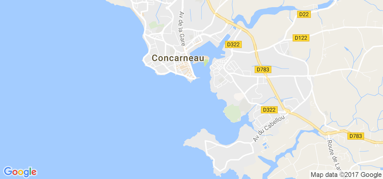 map de la ville de Concarneau