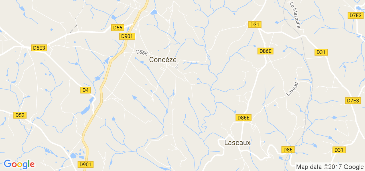 map de la ville de Concèze