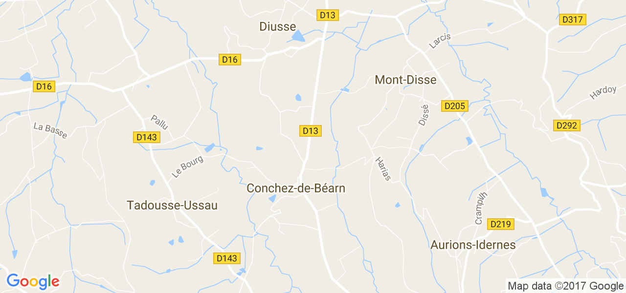 map de la ville de Conchez-de-Béarn