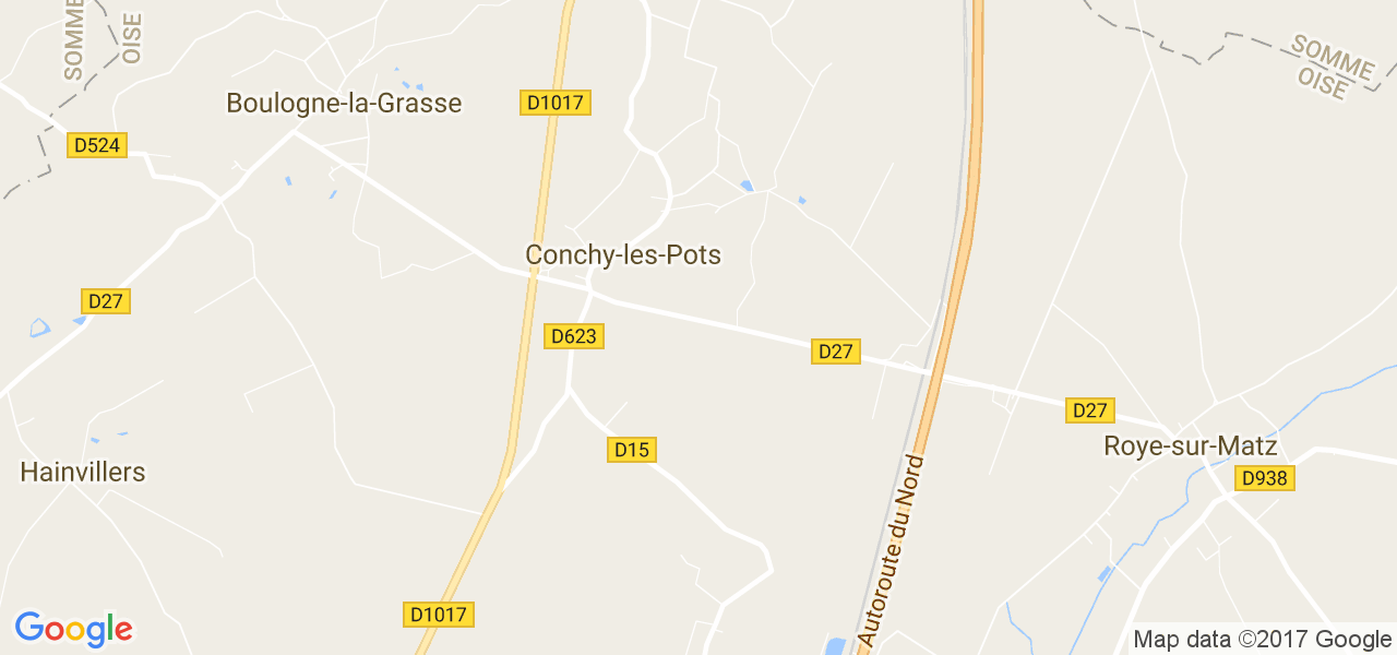 map de la ville de Conchy-les-Pots