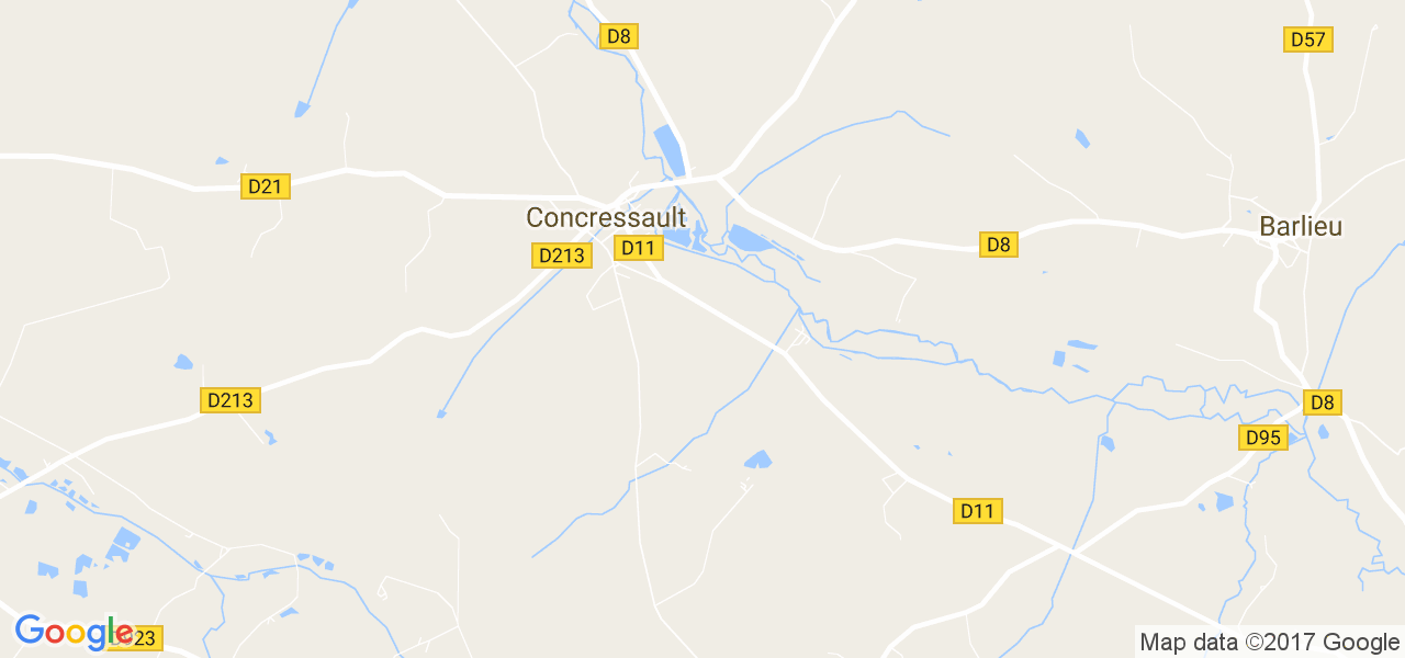 map de la ville de Concressault