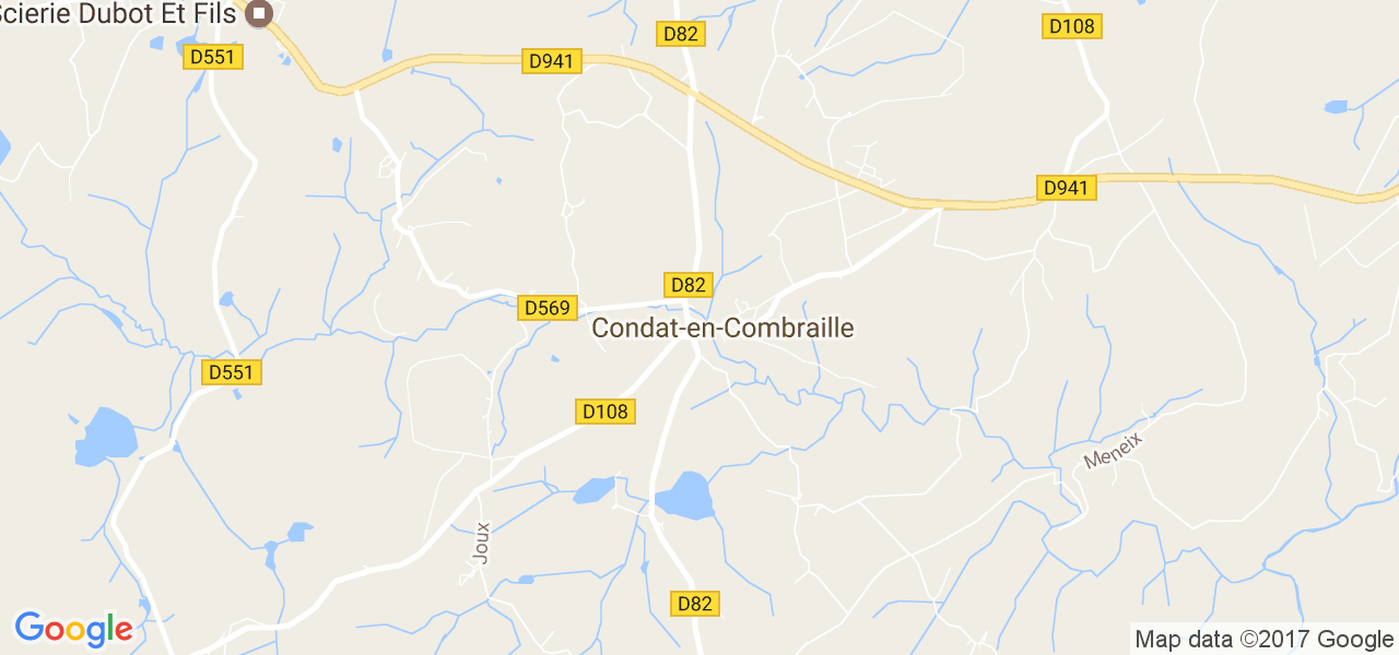 map de la ville de Condat-en-Combraille