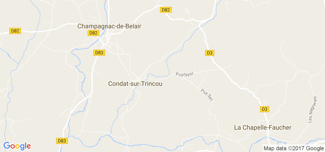 map de la ville de Condat-sur-Trincou