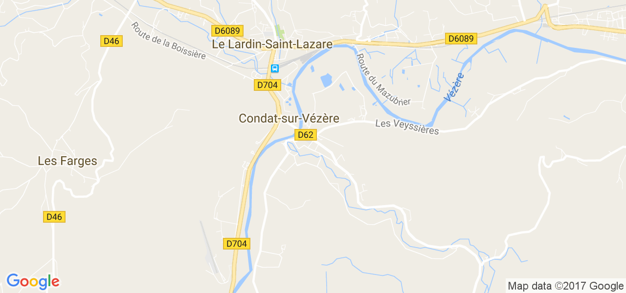 map de la ville de Condat-sur-Vézère