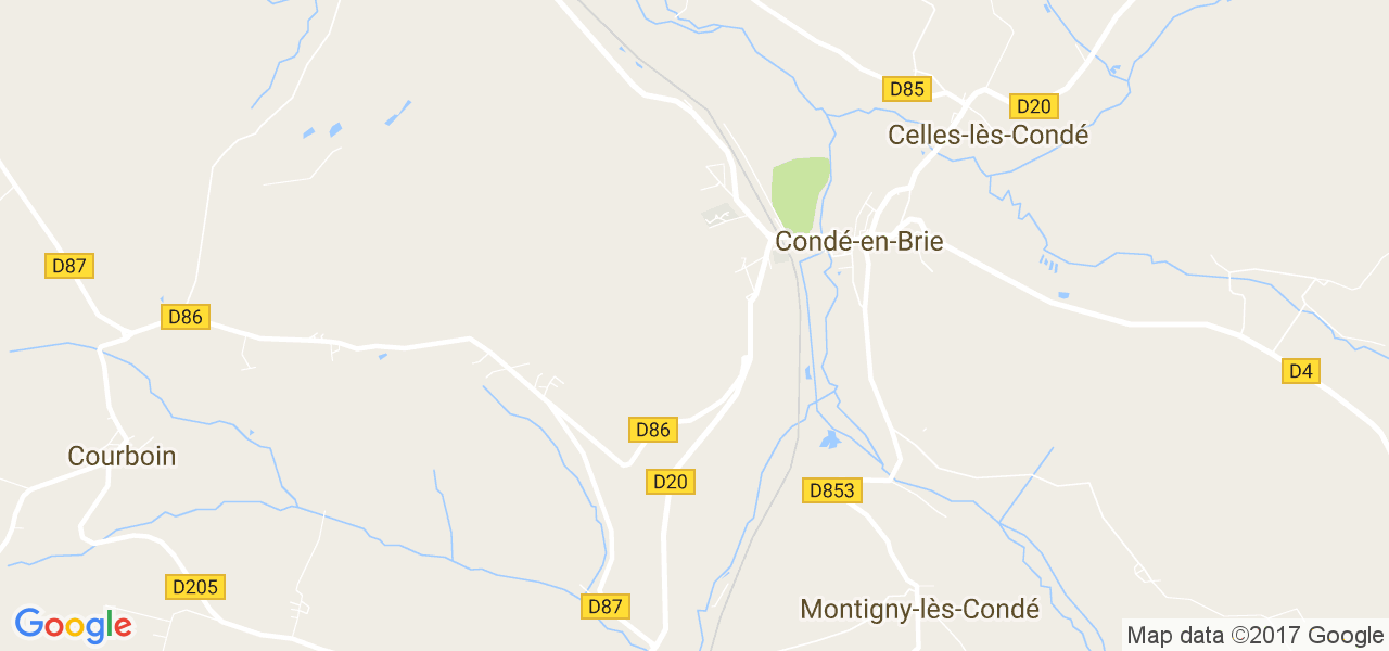 map de la ville de Condé-en-Brie