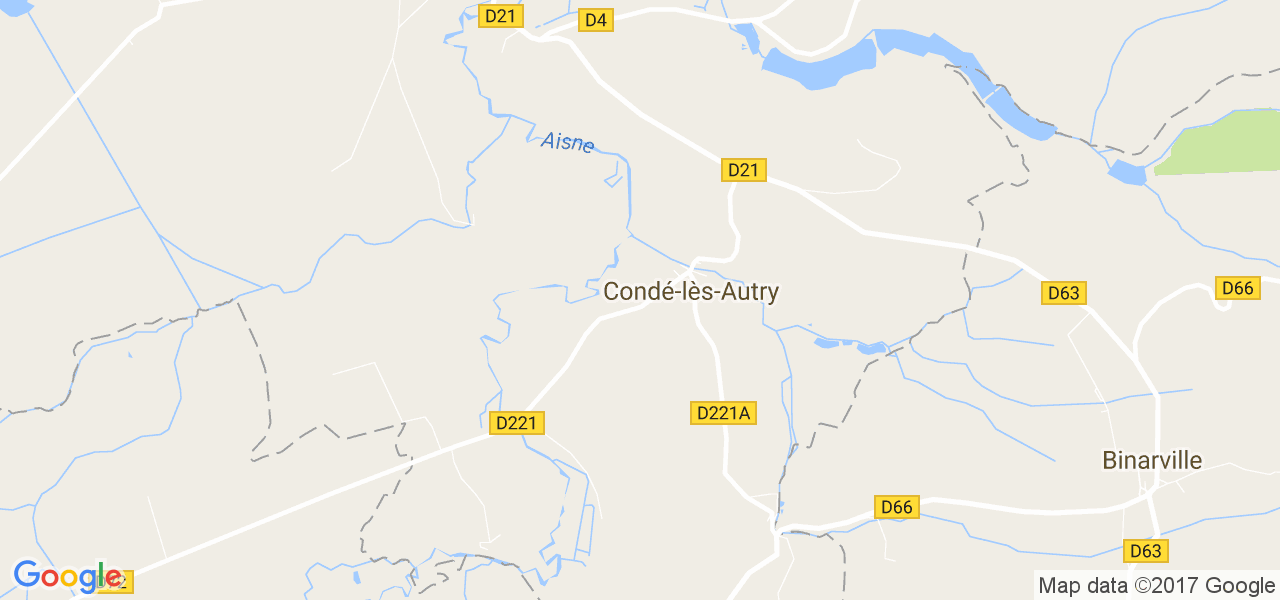 map de la ville de Condé-lès-Autry