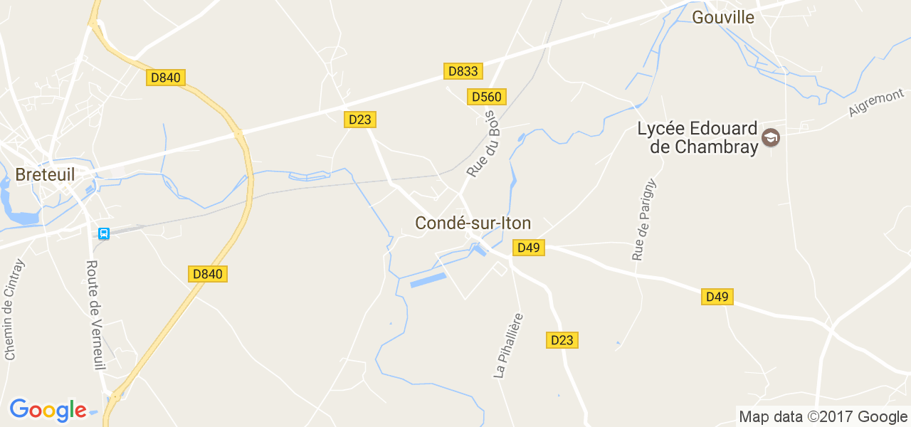 map de la ville de Condé-sur-Iton