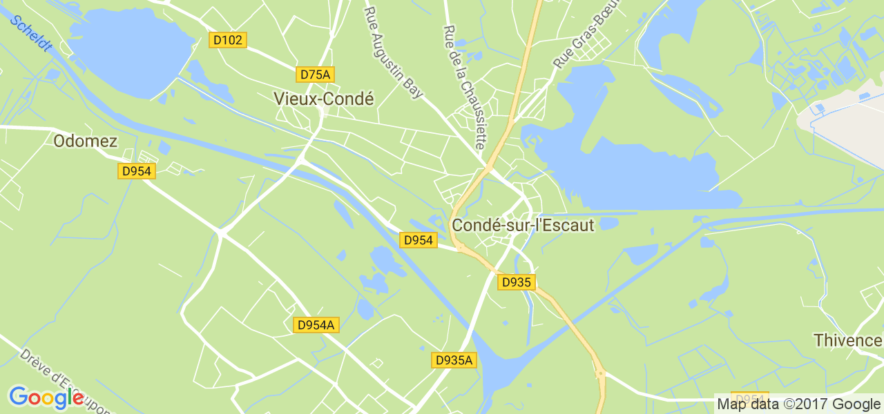 map de la ville de Condé-sur-l'Escaut