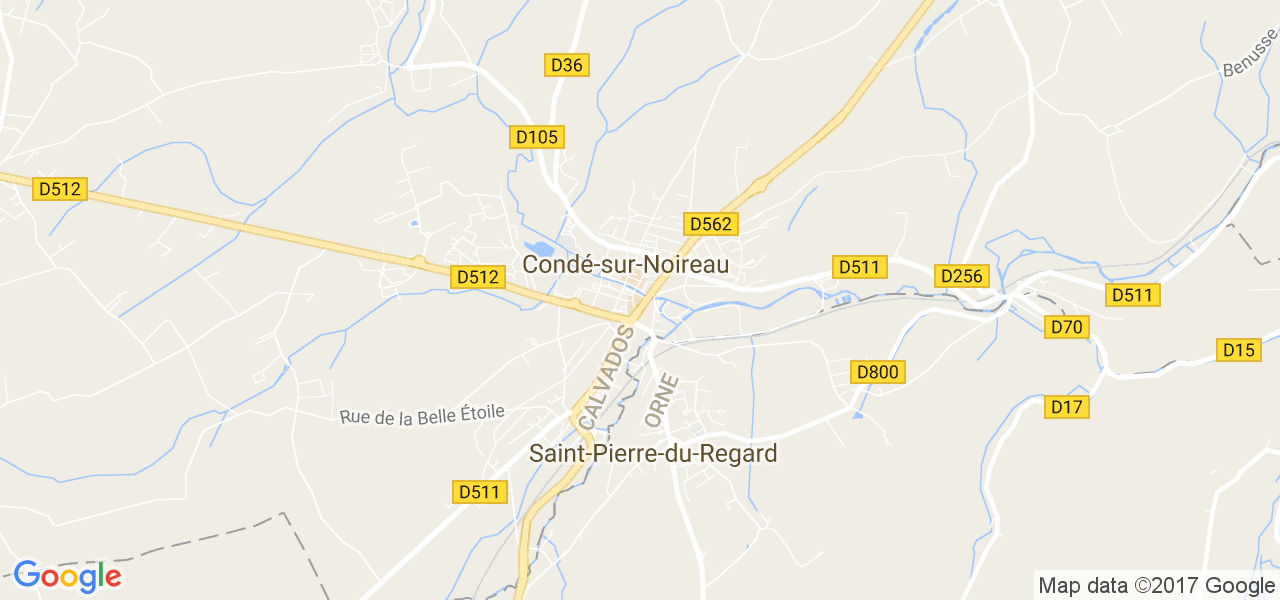 map de la ville de Condé-sur-Noireau