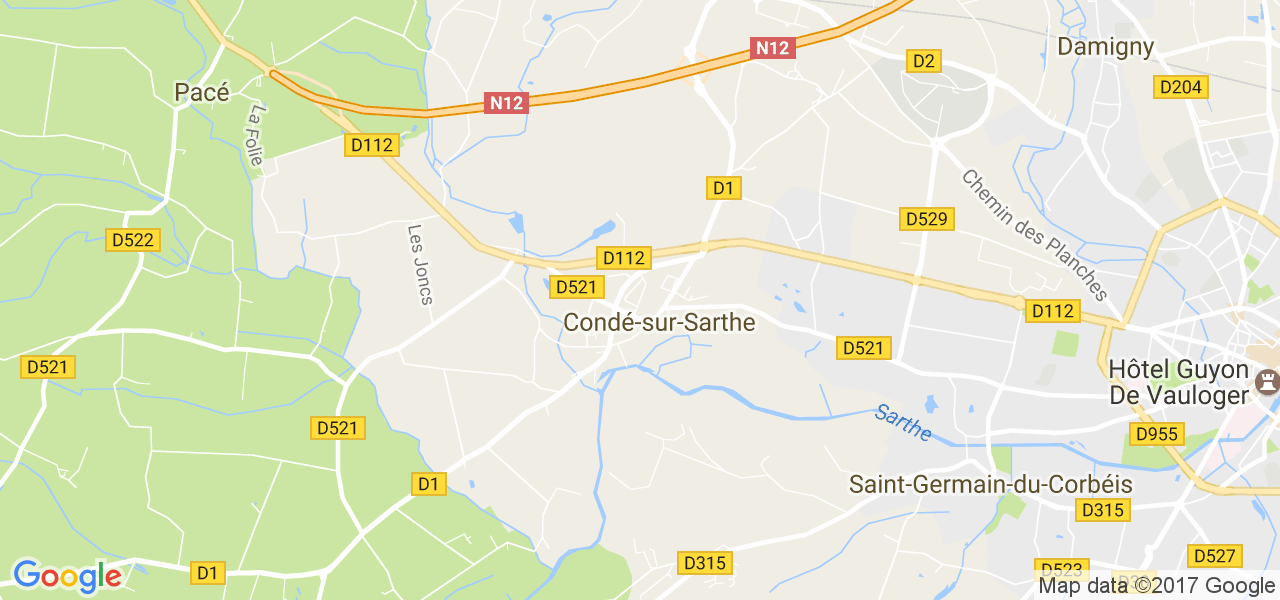 map de la ville de Condé-sur-Sarthe